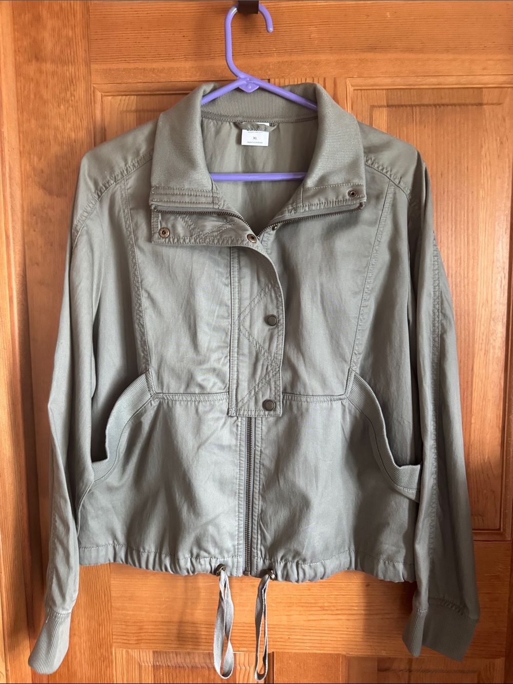 Sonoma Olive Utility Drawstring Jacket
